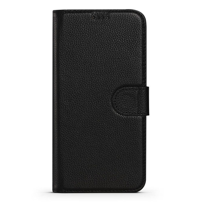 iPhone 13 Pro Max, 13, 13 Pro, 13 mini Case, Genuine Cowhide Leather Wallet Cover, Stand, Black | iCoverLover Australia