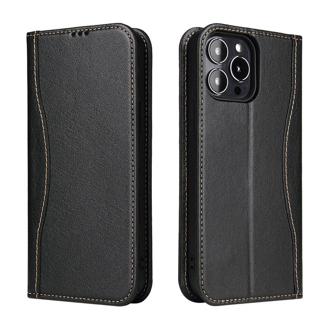 iPhone 13 Pro Max, 13, 13 Pro, 13 mini Case, Real Leather Wallet Cover, Black | iCoverLover Australia