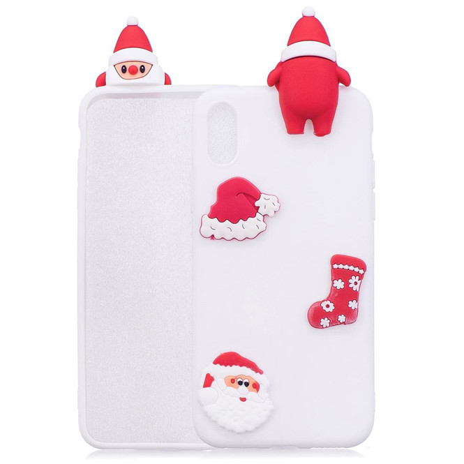 iPhone XR Case White 3D Paster Santa Claus Ornament Back Cover with Scratch-Resistance, Shockproof, and Anti-Slip | Protective Apple iPhone XR Cases | Protective Apple iPhone XR Covers | iCoverLover
