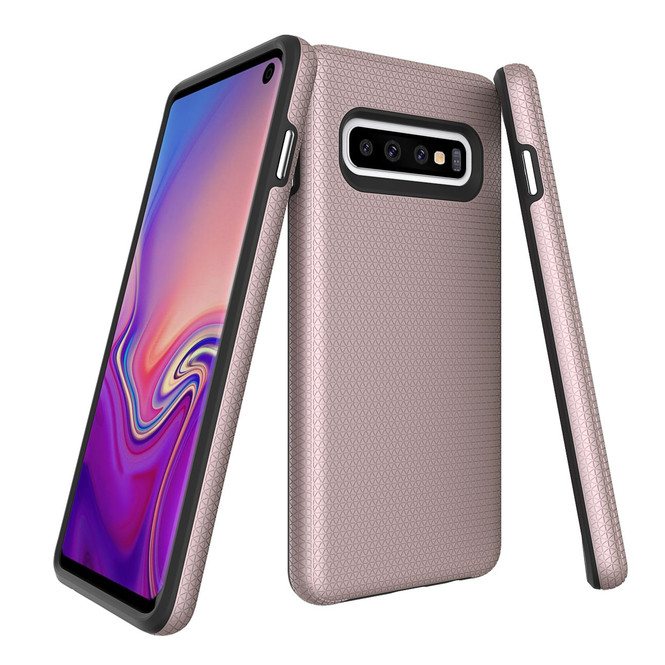 Samsung Galaxy S10 Case Rose Gold Ultra Thin Shockproof PC+TPU Armour Back Cover with Kickstand and Built-in Magnet | Armor Samsung Galaxy S10 Covers | Armor Samsung Galaxy S10 Cases | iCoverLover