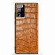 Samsung Galaxy Note 20, 20 Ultra Case Genuine Leather Crocodile Texture Cover Brown