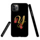 For iPhone 14 Pro Max, 14 Pro, 14 & Older Case, Protective Back Cover, Embellished Letter Y | Protective Cases | iCoverLover.com.au