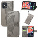 For iPhone 13 Pro Max, 13, 13 Pro, 13 mini Case, Butterfly Wallet Cover, Lanyard & Stand, Grey | PU Leather Cases | iCoverLover.com.au