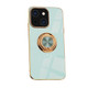 For iPhone 14 Pro Max, 14 Plus, 14 Pro, 14 Case, Flexible Electroplated Cover, Ring Holder, Cyan | Back Cover | iCL Australia