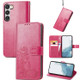 For Samsung Galaxy S23 Ultra, S23+ Plus, S23 Case, Four-leaf Clover PU Leather Wallet Cover, Purple | Folio Cases | iCoverLover.com.au