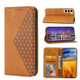 For Samsung Galaxy S23+ Plus, S23 Case, Cubic Grid PU Leather Wallet Cover, Yellow | Folio Cases | iCoverLover.com.au