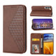 For Samsung Galaxy S23 Ultra, S23+ Plus, S23 Case, Cubic Grid PU Leather Wallet Cover, Brown | Folio Cases | iCoverLover.com.au