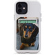 1 or 2 Card Slot Wallet Adhesive AddOn, Paper Leather, Black N Tan Daschund | AddOns | iCoverLover.com.au