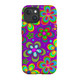 Purple Floral Design Case - iPhone 15 Pro Max, 15 Plus, 15 Pro, 15 Compatible with MagSafe