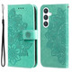 For Samsung Galaxy S24 Ultra, S24+ Plus or S24 Case - Embossed Mandala, Folio Wallet PU Leather Cover, Stand, Green | iCoverLover.com.au