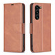 For Samsung Galaxy S24 Ultra, S24+ Plus or S24 Case - Lambskin Texture, Folio PU Leather Wallet Cover with Card Slots, Lanyard, Brown | iCoverLover.com.au