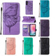 For Samsung Galaxy A15 5G & A15 4G Case - Embossed Butterfly, Folio Wallet PU Leather Cover, Stand, Purple | iCoverLover.com.au