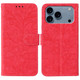 For iPhone 17 Pro Max, 17 Pro, 17 Air or 17 Wallet Case - Elegant Lace Flower PU Leather Folio Cover, Red | iCoverLover.com.au
