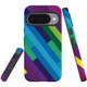 For Google Pixel 11 Case, Tough Protective Cover, Lined Rainbow | iCoverLover Australia