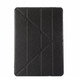 Black Silk Textured 3-folding Leather iPad 2017 9.7-inch Case | Leather iPad 2017 Cases | iPad 2017 Covers | iCoverLover