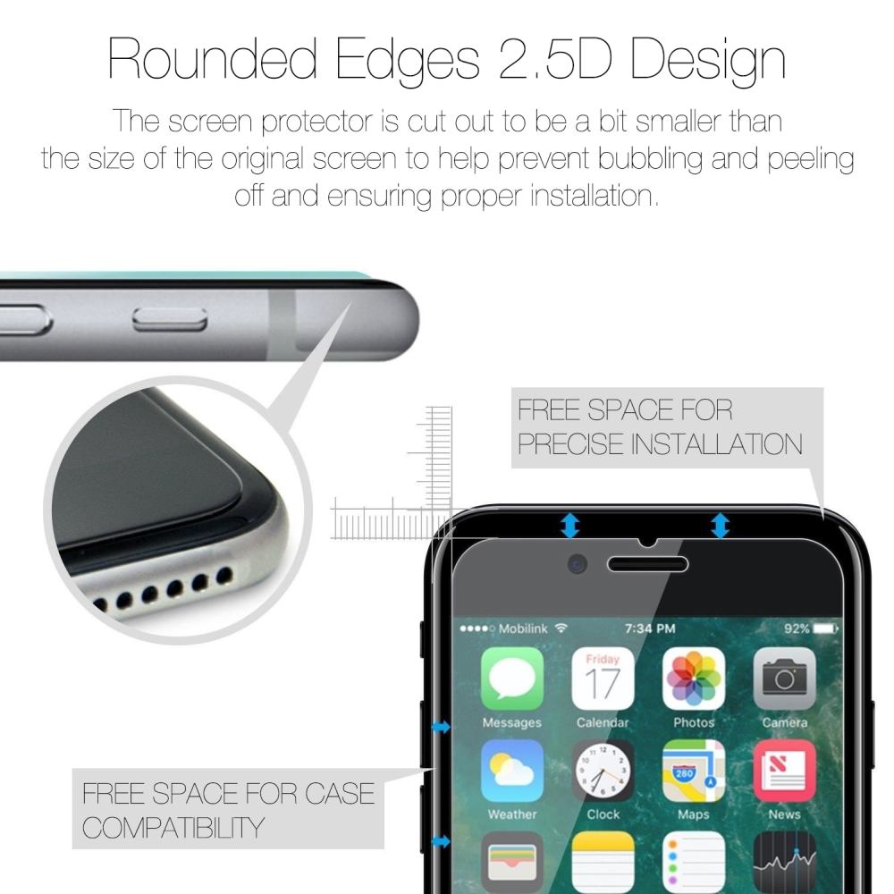 iCoverLover [2-Pack] iPhone PLUS PLUS Tempered Glass Screen