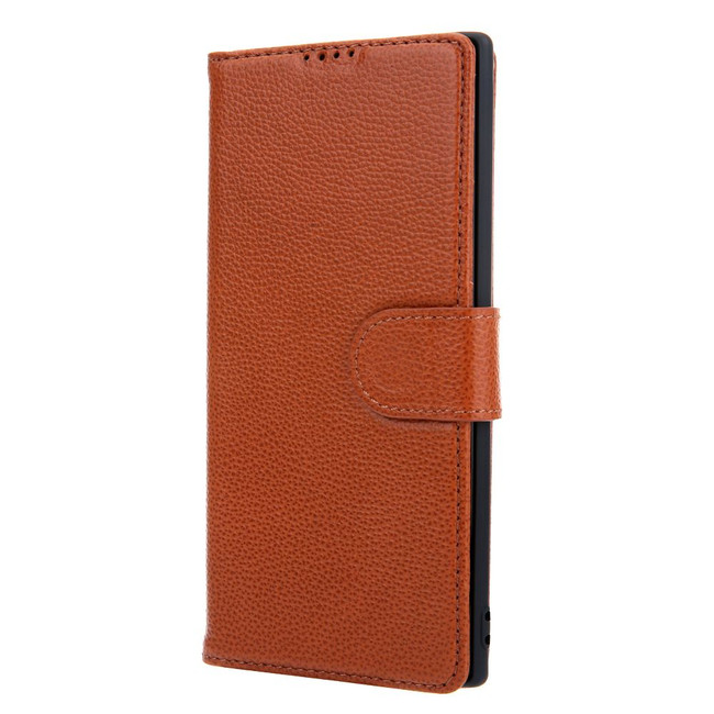 Samsung Galaxy Note 10 Plus Case Brown Fashion Cowhide Genuine Leather