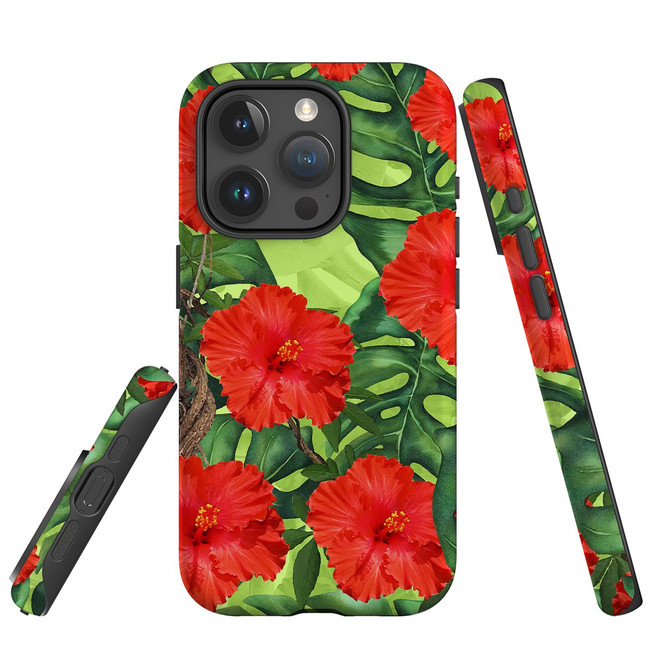 For iPhone 15 Pro Case Tough Protective Cover, Plant Garden