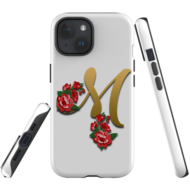 For iPhone 15 Case Tough Protective Cover, Letter M Protective Covers