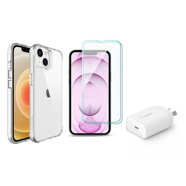 iPhone 13 mini Defense Set: Protective Case, [2-Pack] Screen Protectors ...