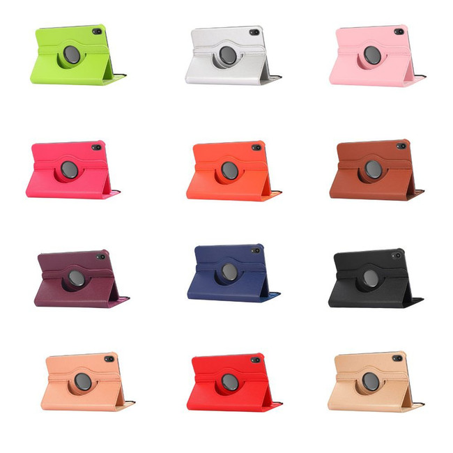 For iPad mini 7 Case, PU Leather Folio Cover, Rotating Holder iPad