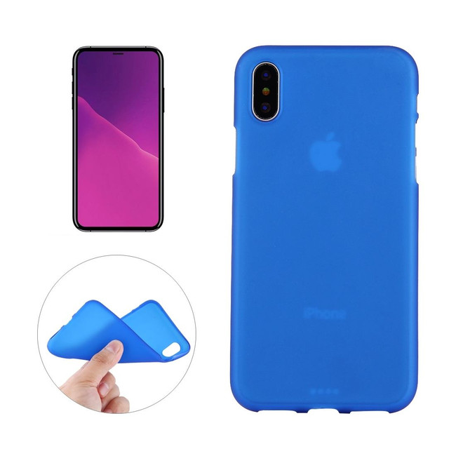 iPhone XS MAX Back Case Blue Solid Frosted Soft TPU Cover Protective Apple iPhone XS MAX