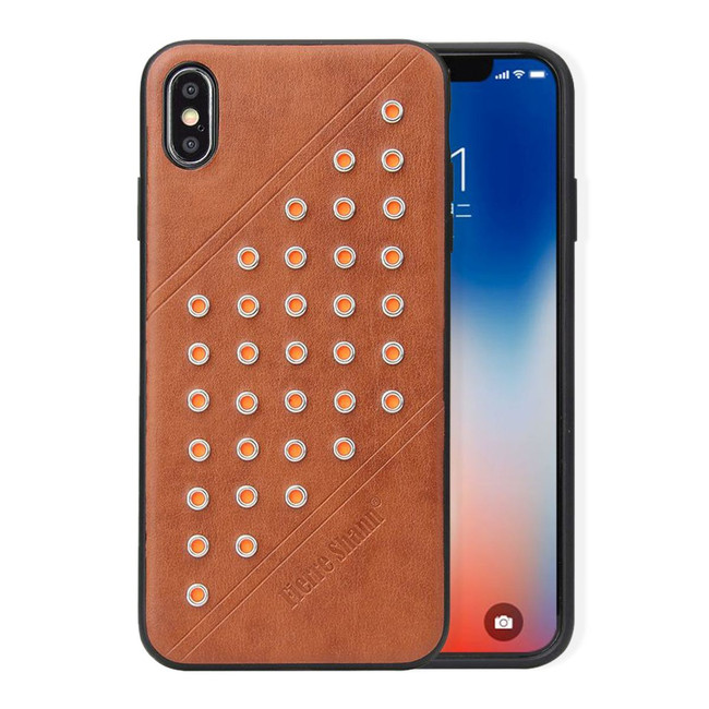 iPhone XS MAX Case Brown Modish Leather Back Shell Cover Leather iPhone XS MAX Covers