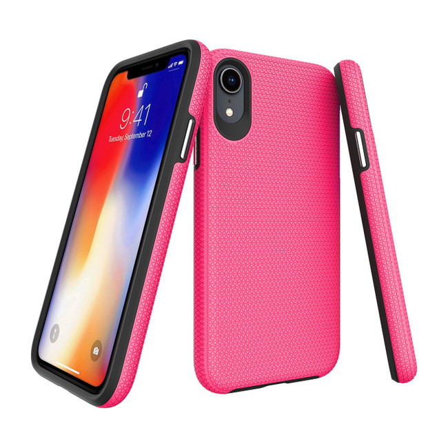 iPhone XR Case Pink Shockproof PC & TPU Armor Protective Back Shell
