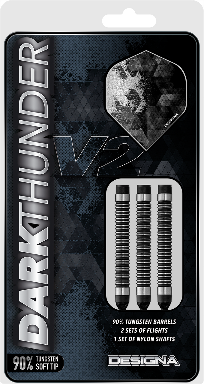 Designa - Dark Thunder V2 - Soft Tip Dart - 22g - 90% Tungsten