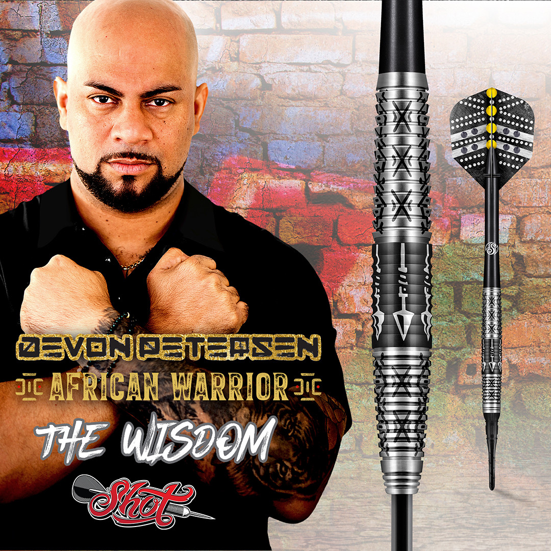 Shot Devon Peterson Wisdom Steel Tip Darts - 24g - theDartZone.com