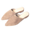 Taupe Suede Flat Mule Taupe Suede Flat Mule