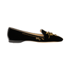 Embroidered Black Velvet Flats 