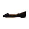 Knotted Satin Black Flats 