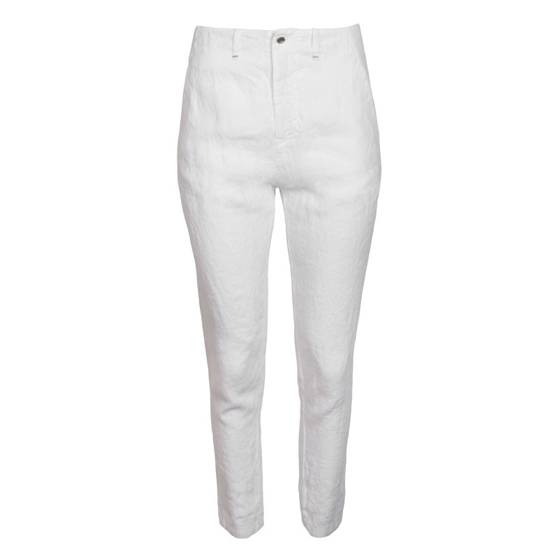 white slim leg pants