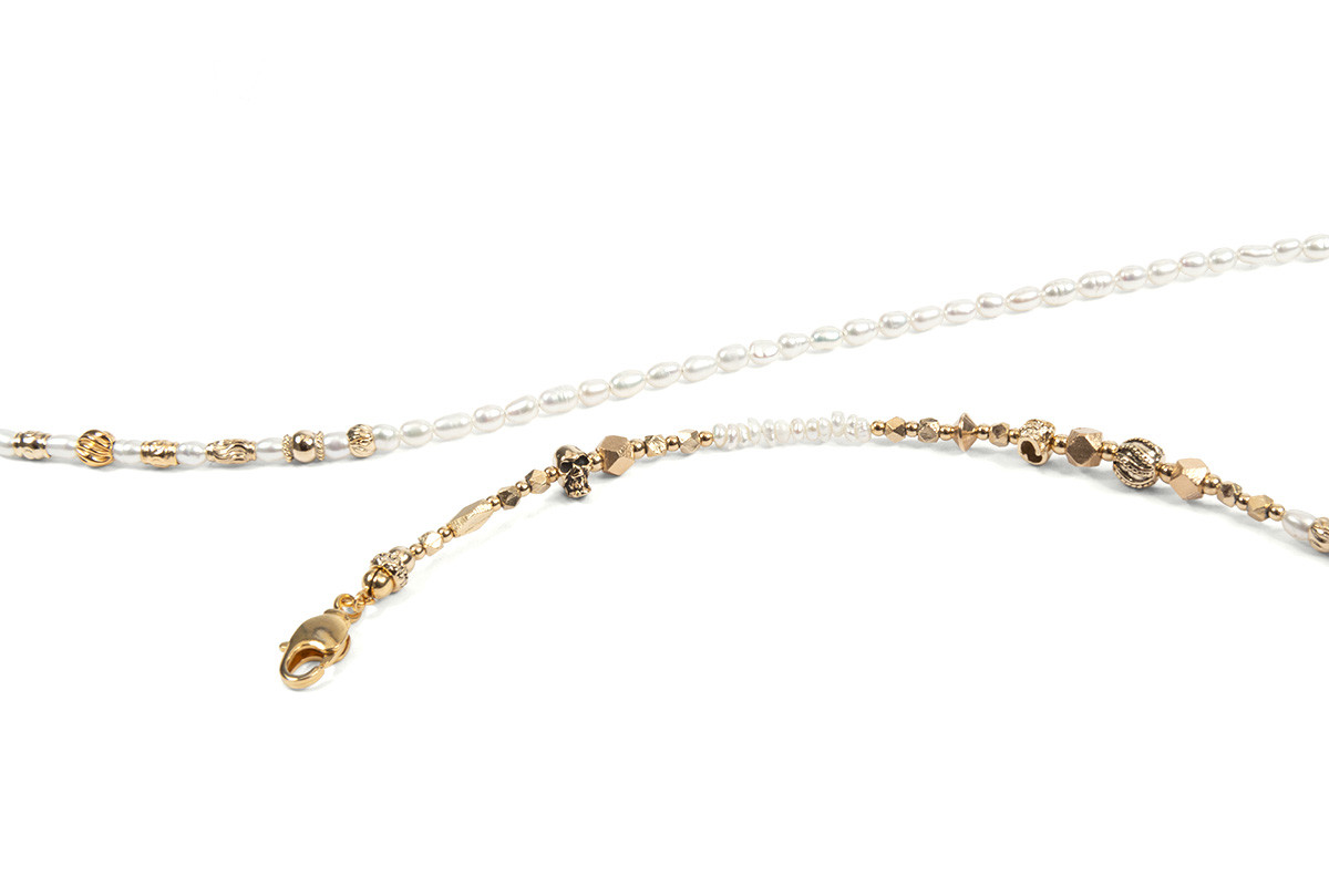 AB Gold and Pearl Multipurpose Chain Alan Bilzerian