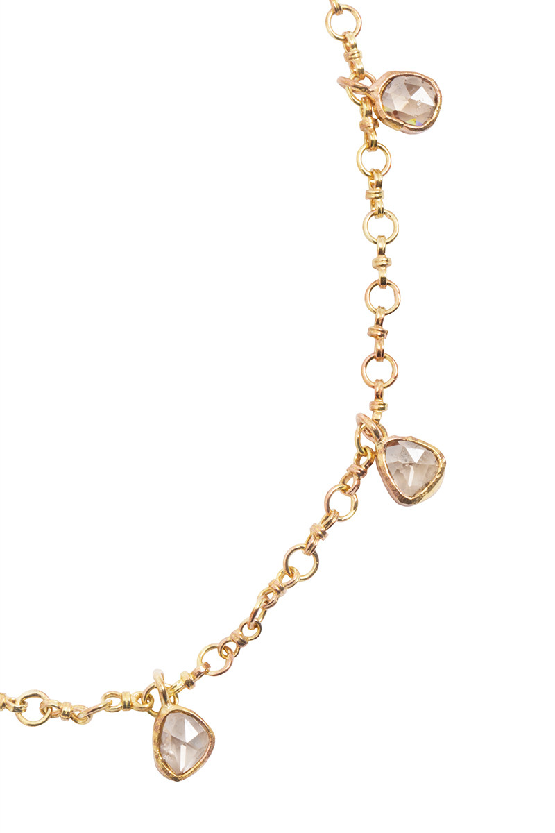 AB Gold Link and Diamond Drop Necklace Alan Bilzerian