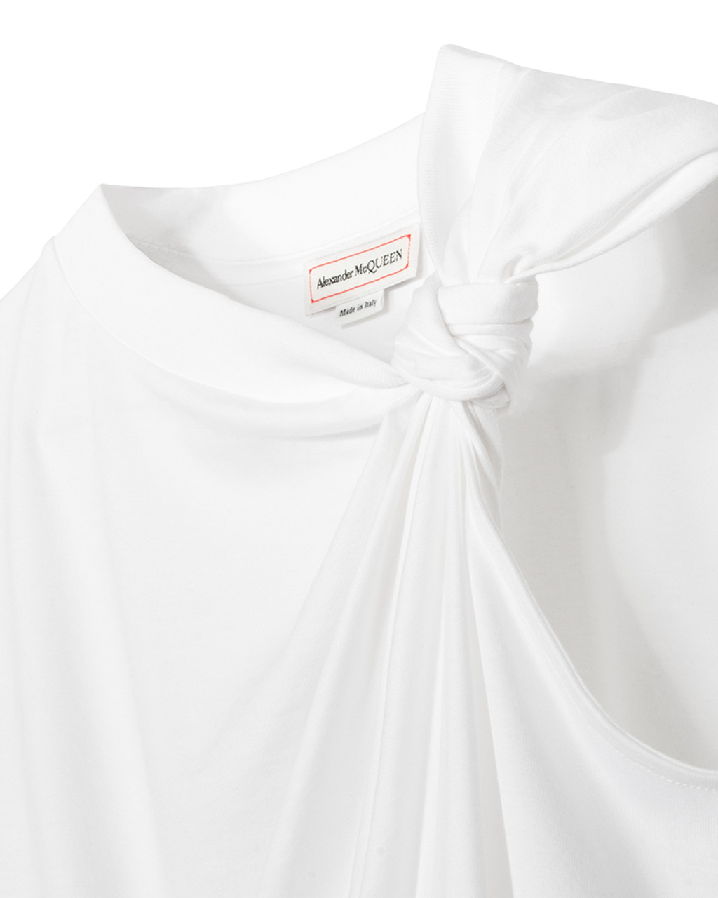 【送料&関税込】Alexander McQueen Knot-detailed Asymmetric-h Alexander McQueen Asymmetrical Knot Detail T-Shirt | Alan