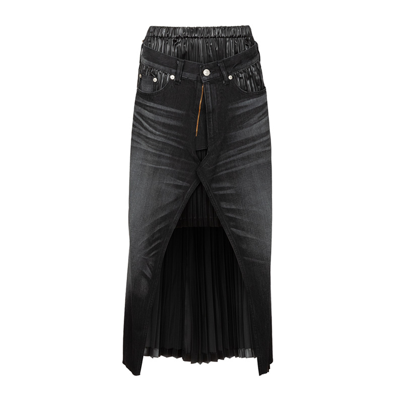 国内発送【sacai】Denim Skirt Asymmetric denim midi skirt in blue - Sacai | Mytheresa