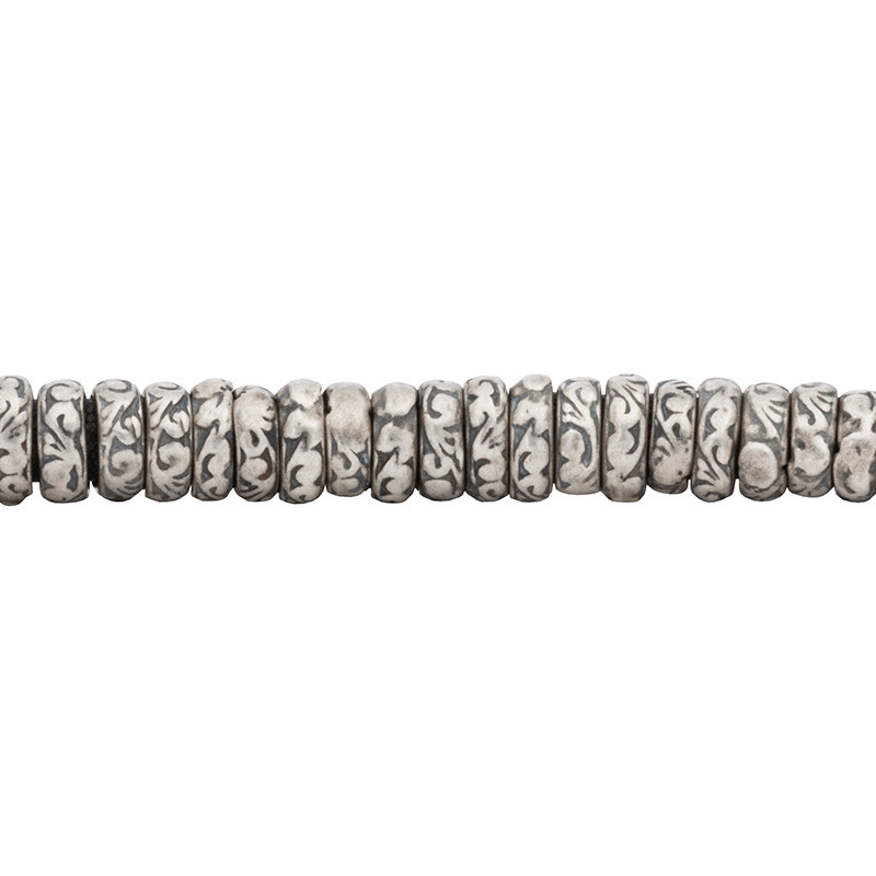 Goti Engraved Sterling Silver Beads Bracelet | Alan Bilzerian