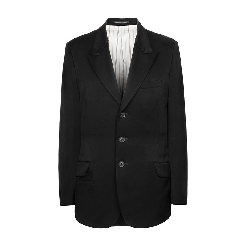 【りりり】SINGLE PEAKED LAPEL JACOAT THE SINGLE PEAKED LAPEL JACOAT(BLACK)