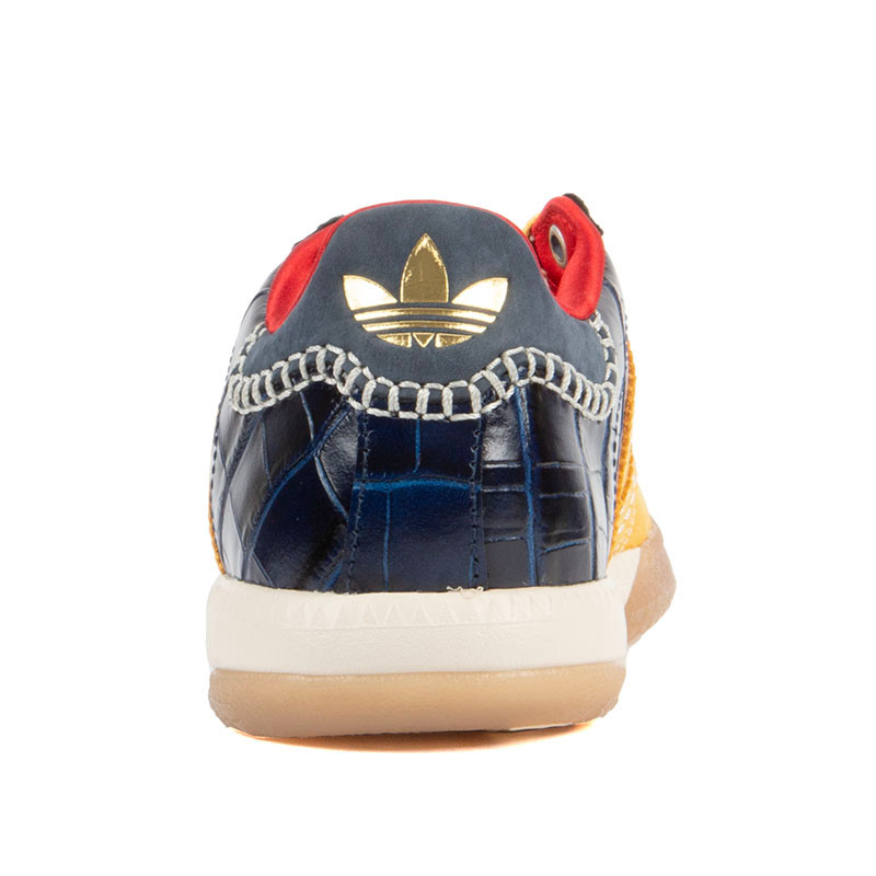 Adidas x Wales Bonner Yellow and Navy Croc Skin Samba | Alan Bilzerian