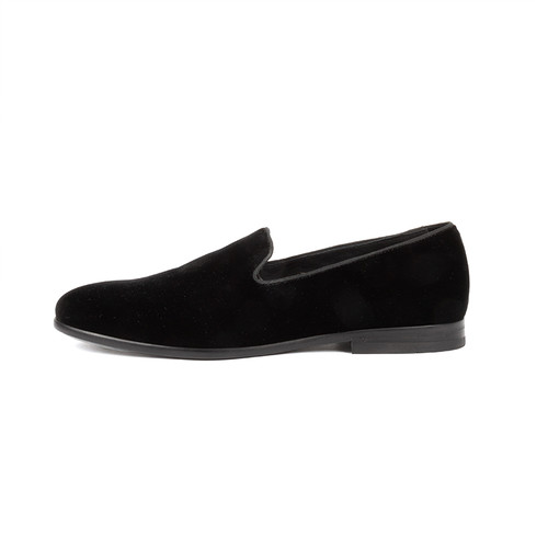 Black Velvet Slip On