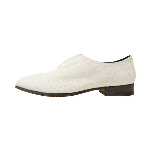 White Snake Skin Slip-On 