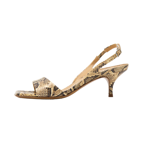 Sand Open Toe Slingback Pump