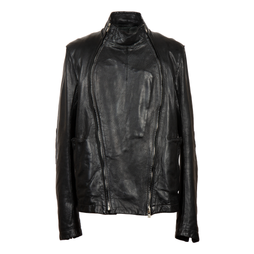 Double Zip Fencing Leather Jacket 