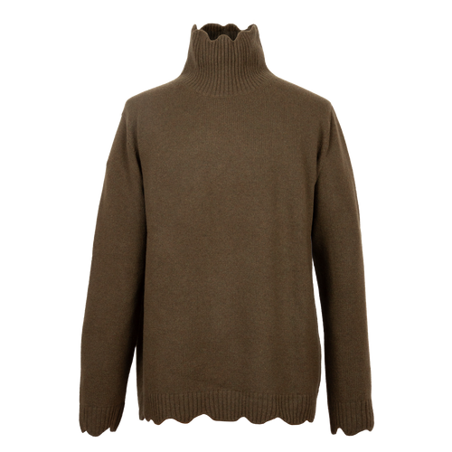 Scallop Mock-Neck Sweater 