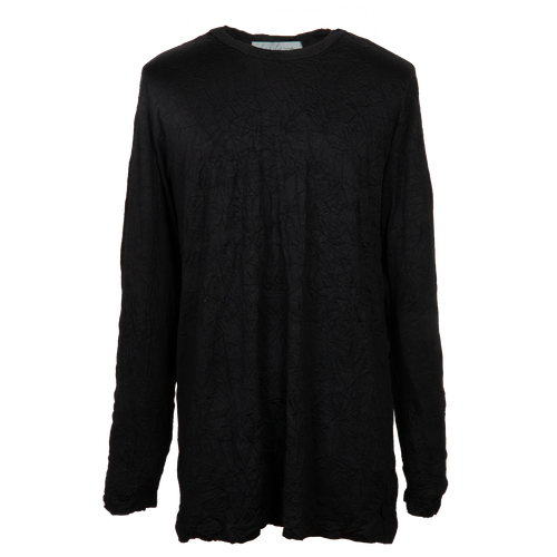 Wrinkled Crew-Neck Wool Sweater