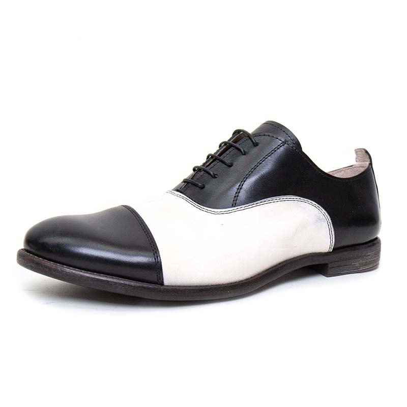 Moma Black \u0026 White Leather Derby Shoe for Men | Alan Bilzerian
