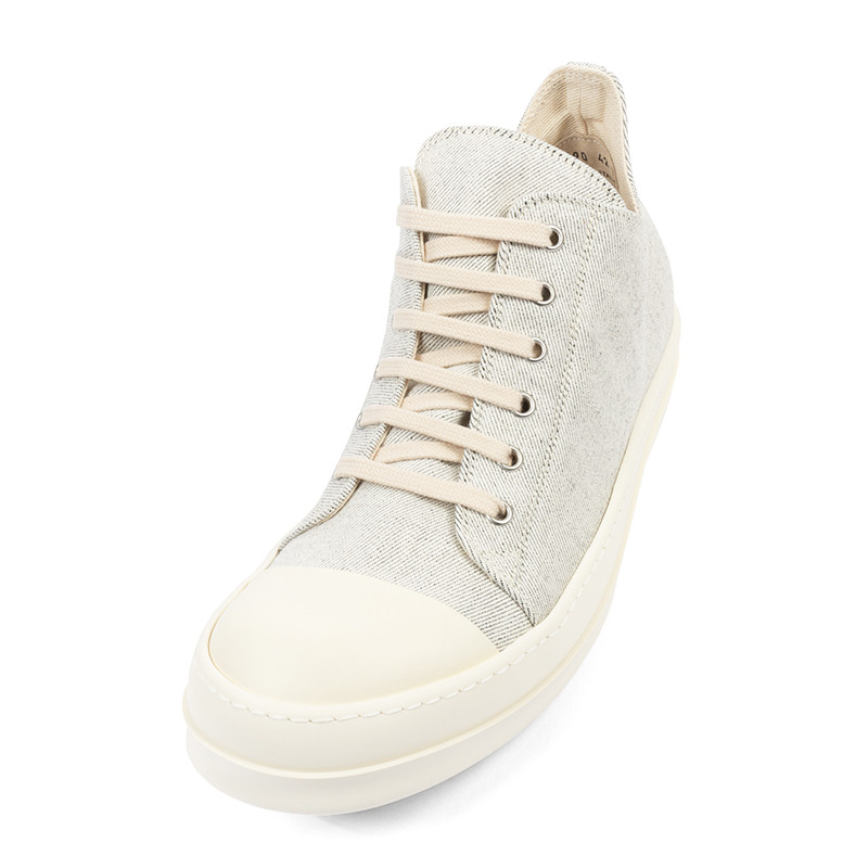 Rick Owens DRKSHDW Grey Canvas Low Top Sneaker | Alan Bilzerian