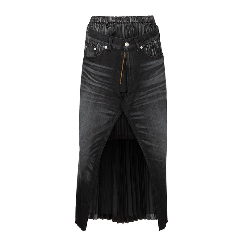 WonnyRibbon Black denim skirt Sサイズ Wonny Ribbon【即納】(残りXL) Black denim skirt (black